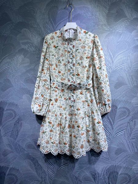 

spring new long sleeve dress mock neck elegant print cutout, Black;gray