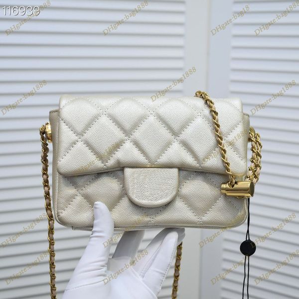 

new women's bag popular mini square fat ball grain cow leather one shoulder handbag classic rhombus flap bag fashion woven chain messen