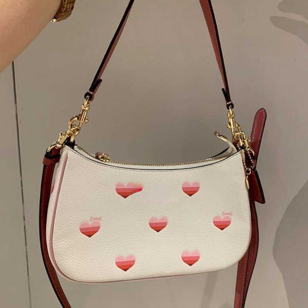 

shoulder bags 2023 new teri chain love mahjong bag glacier white contrast stick armpit bag for women