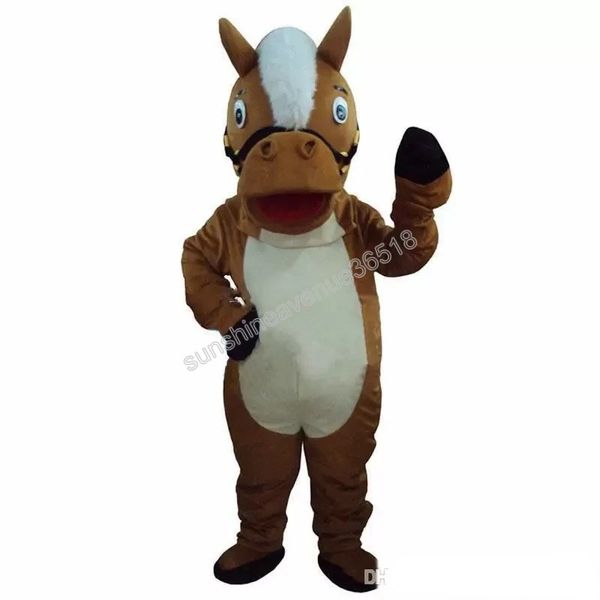 

brown horse mascot costume cartoon anime theme character carnival adults size christmas birthday party outdoor outfit suit, Red;yellow