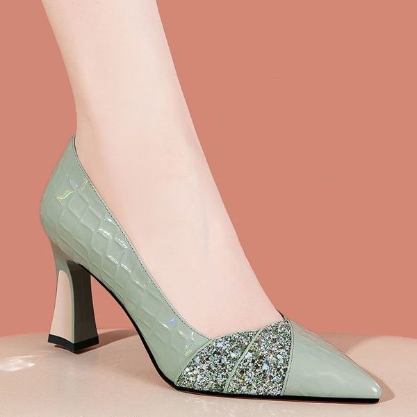

dress shoes women pumps bling high heels dress shoes pointed toe boat shoes serpentine white wedding shoes zapatos mujer spring autumn 9690n, Black