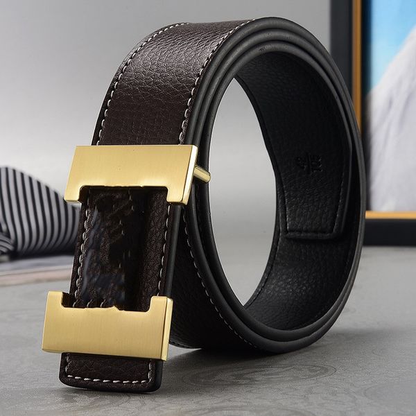 

luxury designer belts men women belt with fashion big buckle real leather high sale 3.8 cm, Black;brown