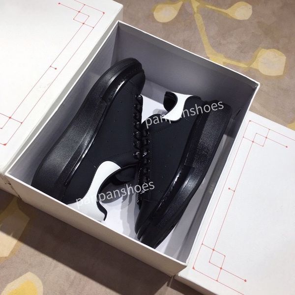 

2023 men women casual shoes designers sneaker reflective fashion genuine leather velet platform flat mens trainers, Black