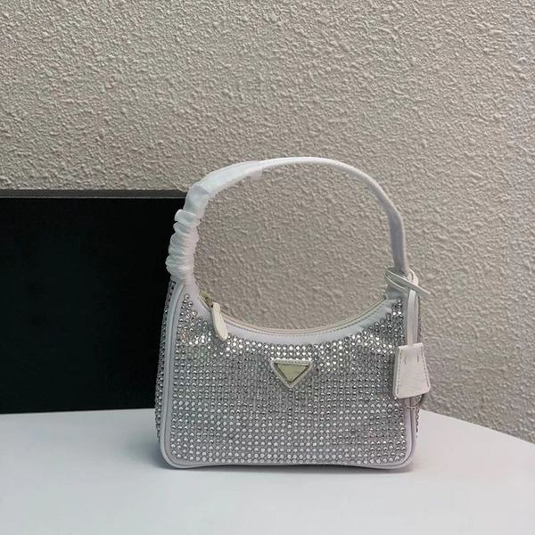 

diamond luxurys designer crystal handbag of woman hobo bags armpit mini tote bag fashion classic bling nylon shoulder crossbody bag have box