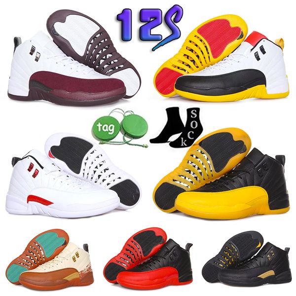 

2023 university blue 12 12s women shoes for mens winterized bordeaux the master flu game men sports sneakers size 40-47