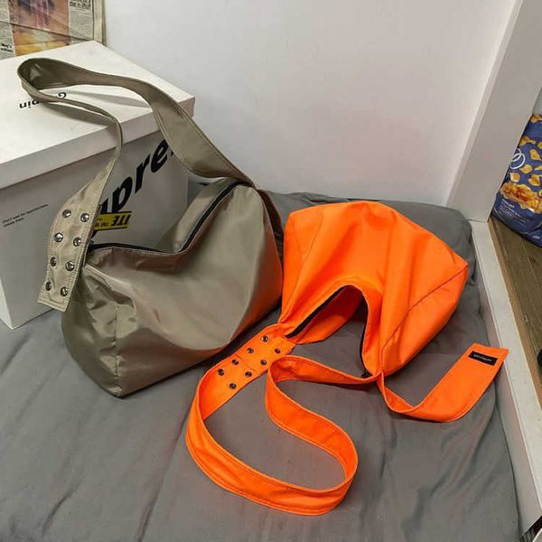 

evening bags women bag 2022 new fashion nylon bucket casual zipper soft shoulder bags handbags pures and bags crossbody travel bag simple g2