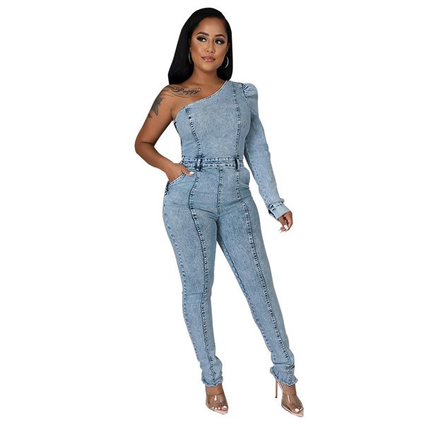 

women jumpsuits long sleeve night club denim jumpsuits one piece rompers, Black;white