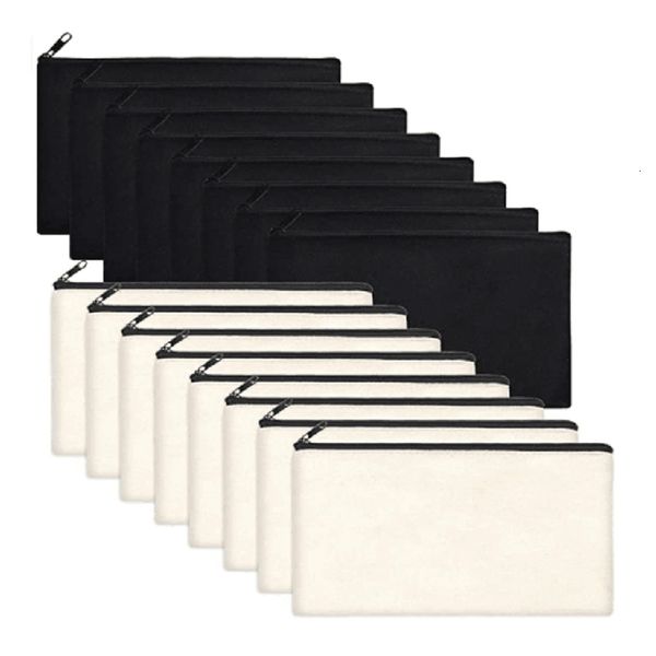 

evening bags 16pcs multi purpose cosmetics with zipper canvas makeup pouches toiletry pen pencil blank diy craft 230208