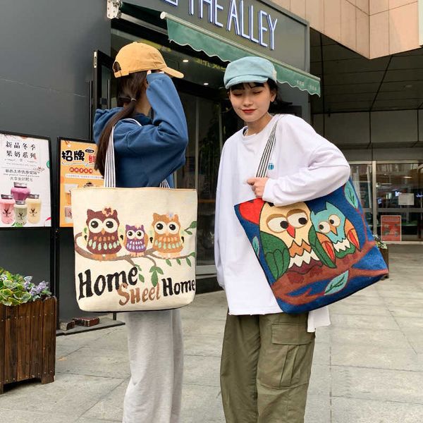 

women's canvas tote bags new trend single shoulder bag animal print buckle messenger bag large-capacity square bag