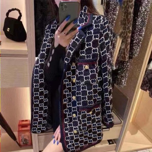 

b78 fashion women suit designer clothes blazers double g spring tweed new released psshb, Gray