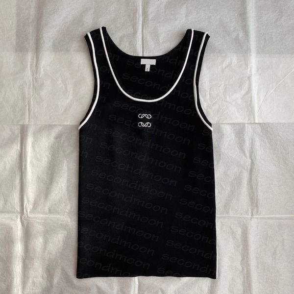 

designer new 23ss embroidered t shirt women breathable knitted fashion brand spring summer woman tank, White