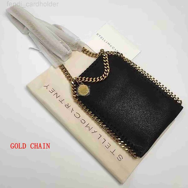 

mccartney mini stella falabella tote bag phone holder diamond cut chain gold recycled brass two handles luxury designer handbags hkhjl 10mm
