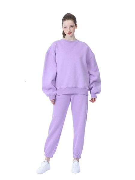 

women's tracksuits women winter hoodie sweatshirt two piece sets fleecetracksuit oversized pants suit autumn female casual solid outfit, Gray
