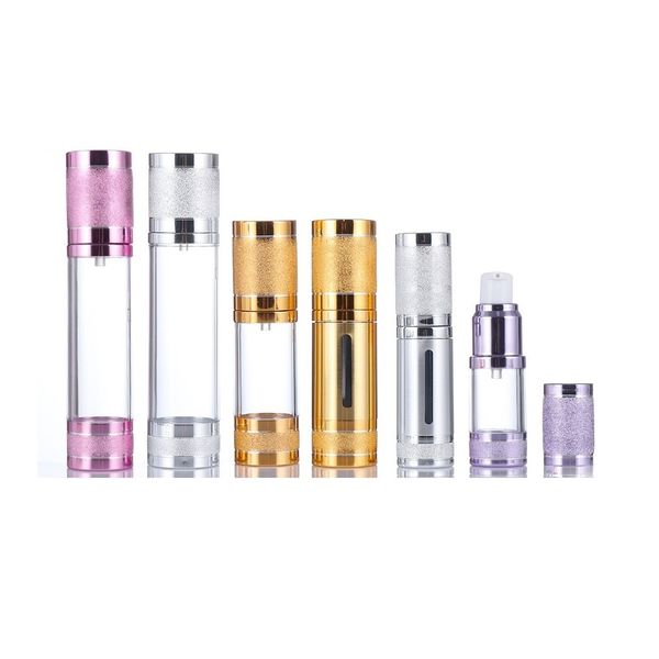 

100pcs/lot 15/30/50ml empty airless lotion bottle cream pump spray cosmetic bottle dispenser travel refillable containers