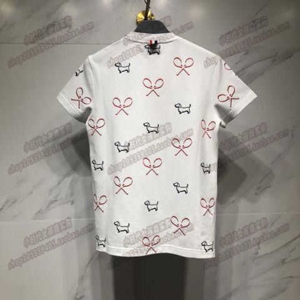 

t-shirts tom tee brown short sleeve round neck 23ss stripe leisure casual fashion designer classic polo shirt in embroidered tb pattern pupp, White;black
