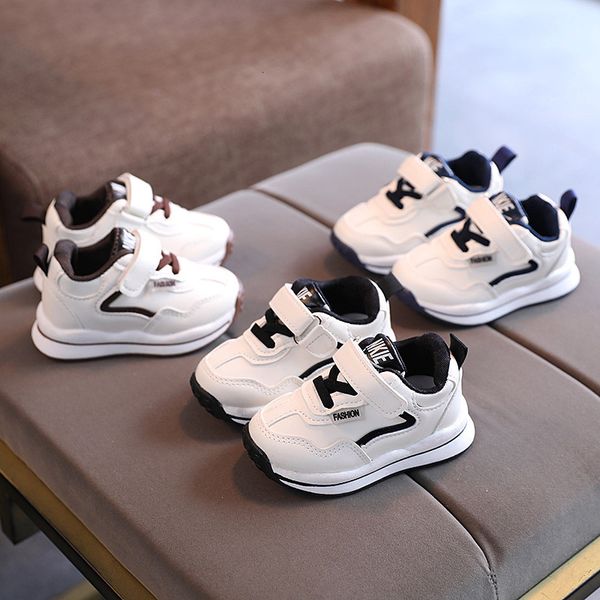 

sneakers children autumn and winter kids soft bottom leather casual shoes school sports running for boys girls 230209, Black;red