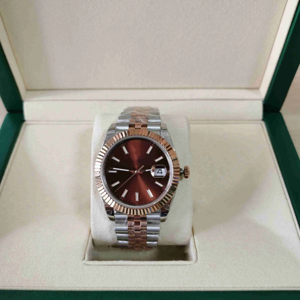 

with original box mens watch 41mm 126333 126334 40mm 228235 228238 president watches sapphire glass asia 2813 movement mechanical automatic, Slivery;brown