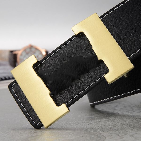 

fashion men belt designer luxury business smooth buckle mens belts for belt with box, Black;brown