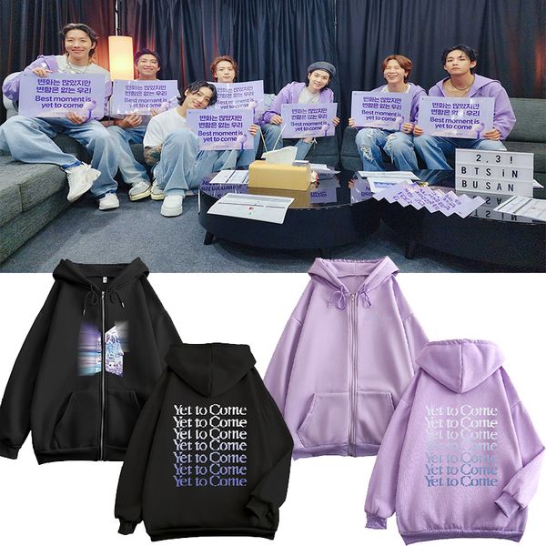 

mens hoodies sweatshirts cardigan hoodie yet to come zip kpop tracksuits menwomen hoodie harajuku hip hop zip 230209, Black