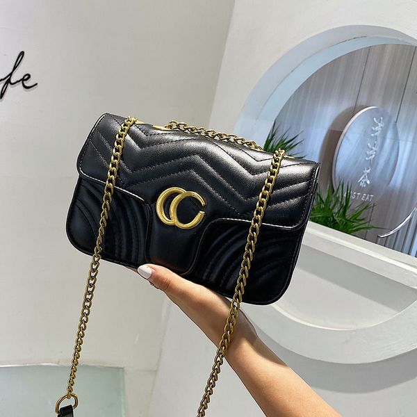 

lady womens handbag designer bags crossbody luxury bag plated gold letter flap evening baguette leather messenger black red white marmont sh