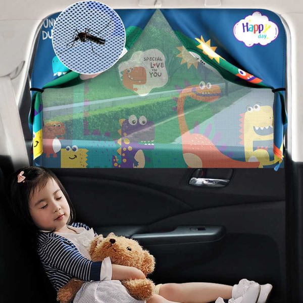 

1pc double-layer magnetic car side window sunshade sunscreen heat insulation curtains cartoon pattern blinds cover sun shade