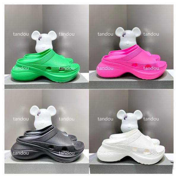 

womens pool croc slide sandal designer rubber slip on slippers fashion lightweight summer sandals slides size 35-42, Black