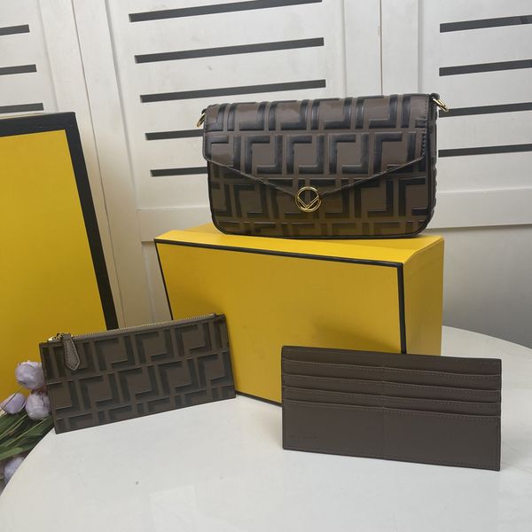 

3pic ffs classic pochette felicie handbag luxury designer bag leather wallet high street female shoulder bags clutch tote messenger purse