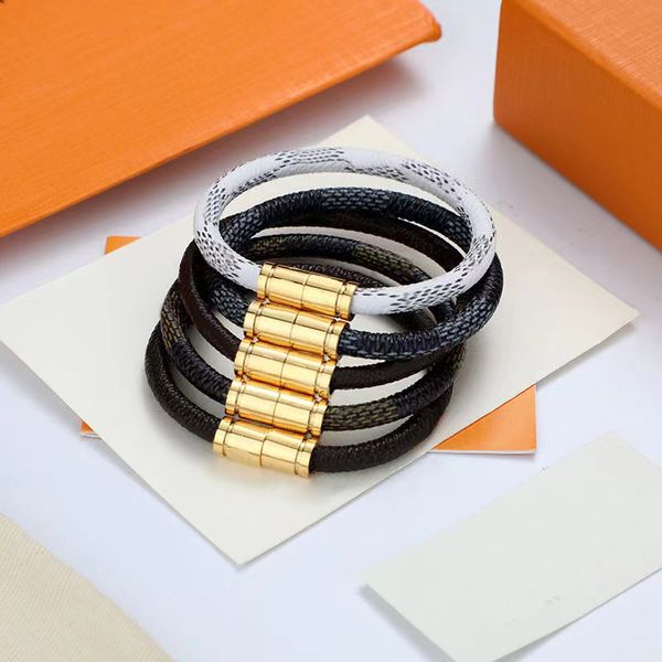 

keep it floral leather bracelet designer bracelets charm men and women metal lock fashion classic simple jewelry friendship valentine's, Golden;silver