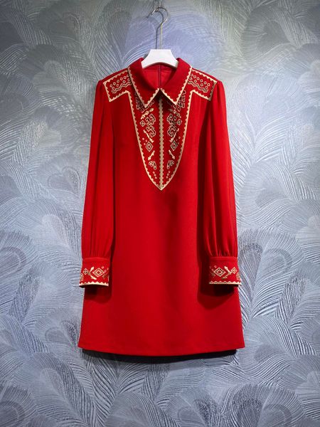 

spring new flower long sleeve dress polo embroidery, Black;gray