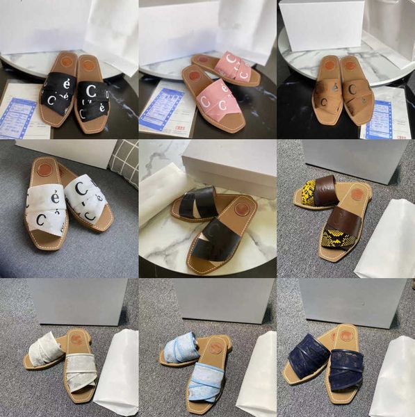 

2023 women sandals designer slippers sneakers woody mules slippers flat lace slides shoes cross woven summer rubber sandales beach sliders p, Black