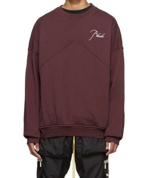 

men's hoodies sweatshirts 23ss round neck vintage embroidery hoodies men women eu size 100 cotton pullover fashion autumn winter techwe, Black