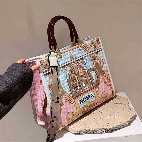

28% off handbag 2023 new bag trend hand graffiti color painting printing