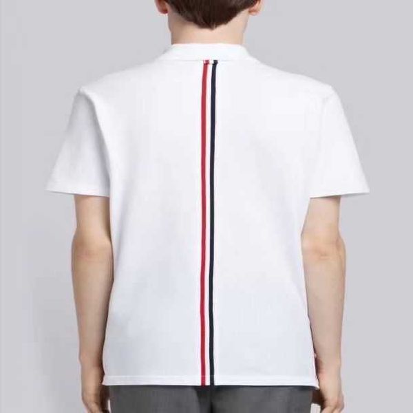 

t-shirts tom tee brown short sleeve round neck 23ss stripe leisure casual fashion designer classic polo shirt tb back ribbon vax8, White;black