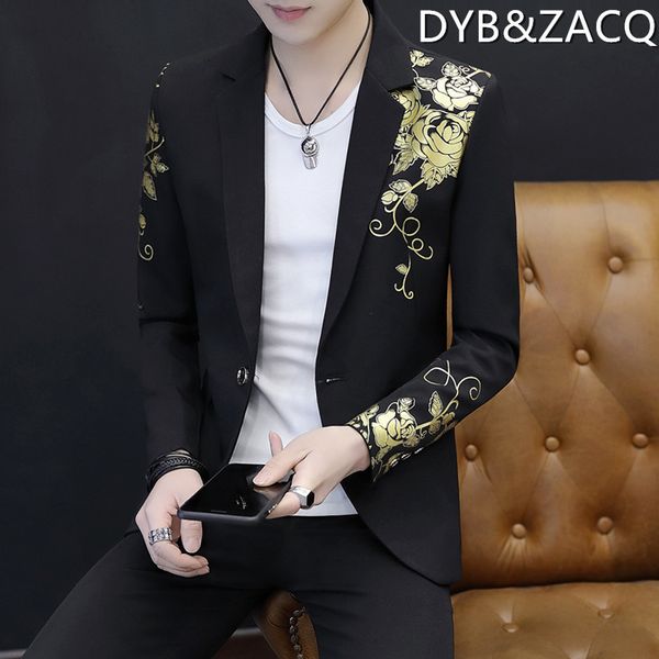 

mens suits blazers korean slim summer handsome personality small night casual thin jacket 230209, White;black