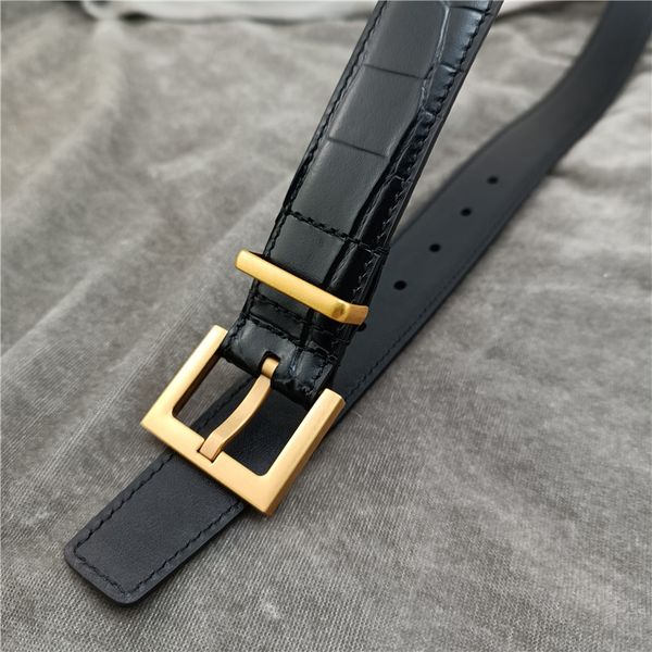 

2023 new belt designer belts pin buckle belt for men women high grade crocodile leather gold silver fashion luxury leather waistbands, Black;brown