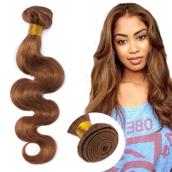 

10a peruvian remy hair bundles bodywave 1 bundle #30 medium auburn, Black