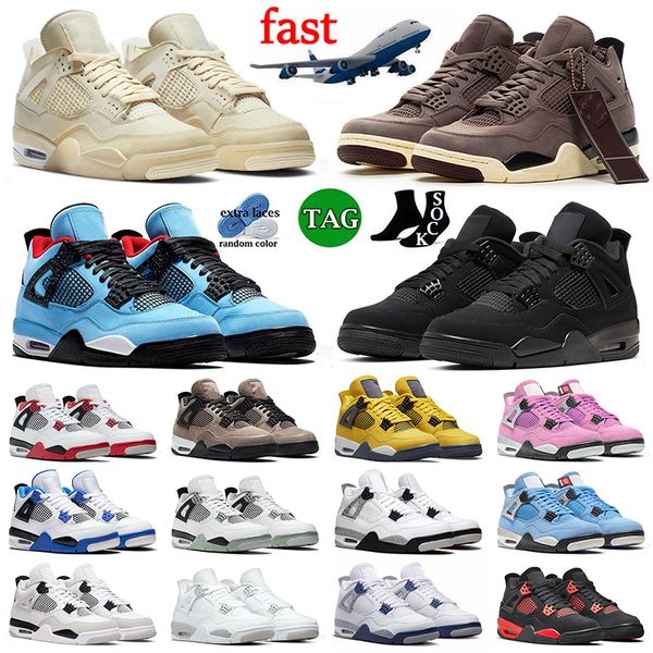 

mens 4s jumpman basketball shoes 4 sail a ma maniere black cat ts fire red taupe haze university blue pink lightning seafoam military midnig