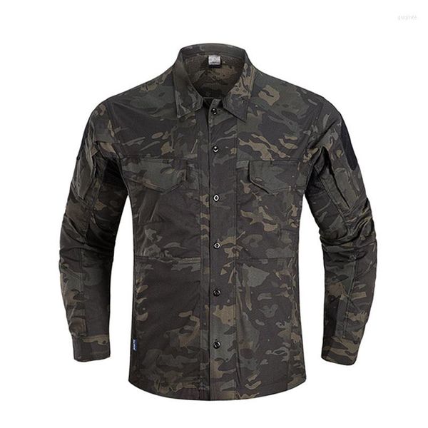 

men's casual shirts est men long sleeve military camouflage tactical outdoor sports army battle combat uniform hunting hiking quick dry, White;black