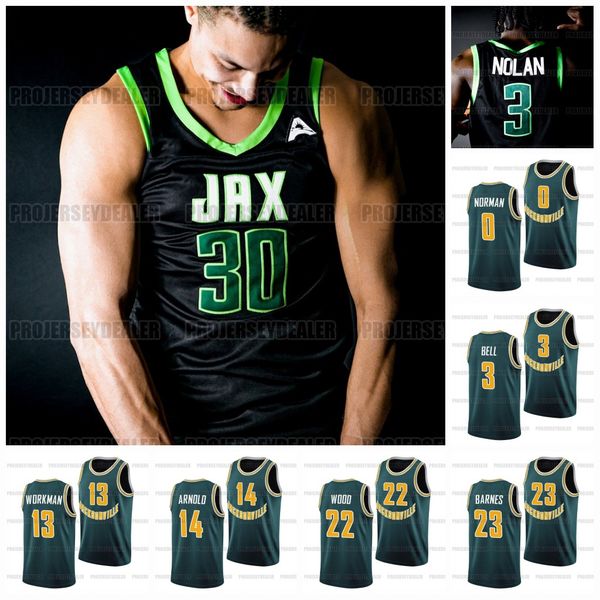 

jacksonville dolphins 2023 new black baseketball jersey kevion nolan osayi osifo davis omar payne mike marsh gyasi powell jarius cook oumar, Black;red