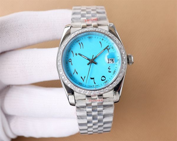 

aaa watch automatic mechanical movement designer watch 36mm waterproof sapphire business diamond watch ring wrist strap stainless steel brac, Slivery;golden