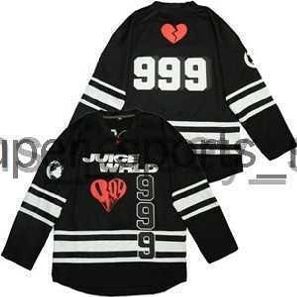 

movie version juice wrld 999 hockey jersey stitched jersey, Black;red