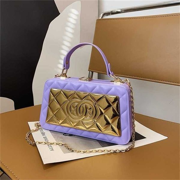 

30% off handbag 2023 new bag style embossed color contrast box women's summer trend portable shoulder simple messenger batch