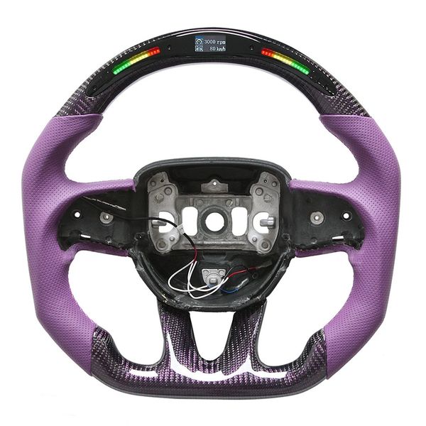 

led racing sport style carbon fiber steering wheel for dodge charger challenger