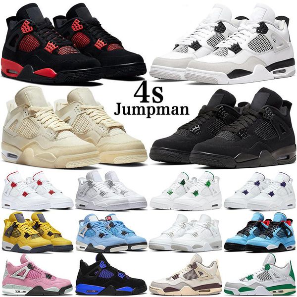 

sports shoes jumpman 4 basketball shoes military black 4s cat black red thunder university blue infrared royalty cactus jack outdoor sneaker