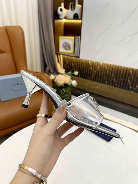 

fashion name womens sandals slip-on flip-flops summer slipper spool heel shoes with box big size 35-43, Black