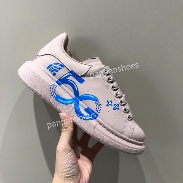 

2023 luxury designer women men casual dress shoes patchwork sneakers runway platform wedges round toe lace up mens loafers size34-46 xrx2004, Black