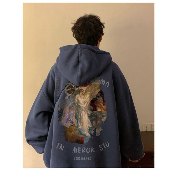 

men s hoodies sweatshirts hooded sweatshirt hip hop cotton comfy pure autumn fleece oversized hoodie for classic hoody pullover 230208, Black
