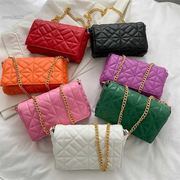 

2022 new chain bag quilted shoulder bag women leather underarm handbag and purses vintage diamond small square bag