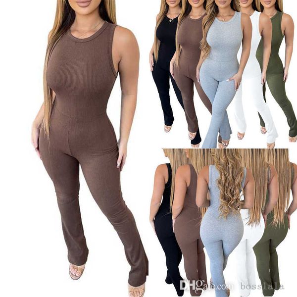 

new womans jumpsuits designer solid rompers sleeveless zipper slim high waist bodysuit summer capris pants xs-xl, Black;white