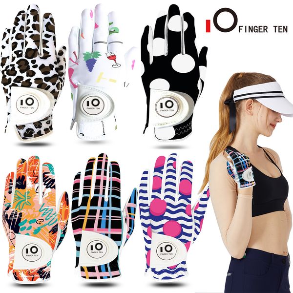 

sports gloves all weather golf gloves women leather wear on left right hand ladies glove with ball marker accessories drop 230209, Black